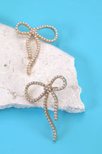 BIG BOW PEARL STUD EARRINGS | 31E24163