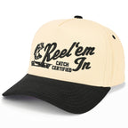 REEL'EM IN Embroidered Letter Two Tone Trucker Hat
