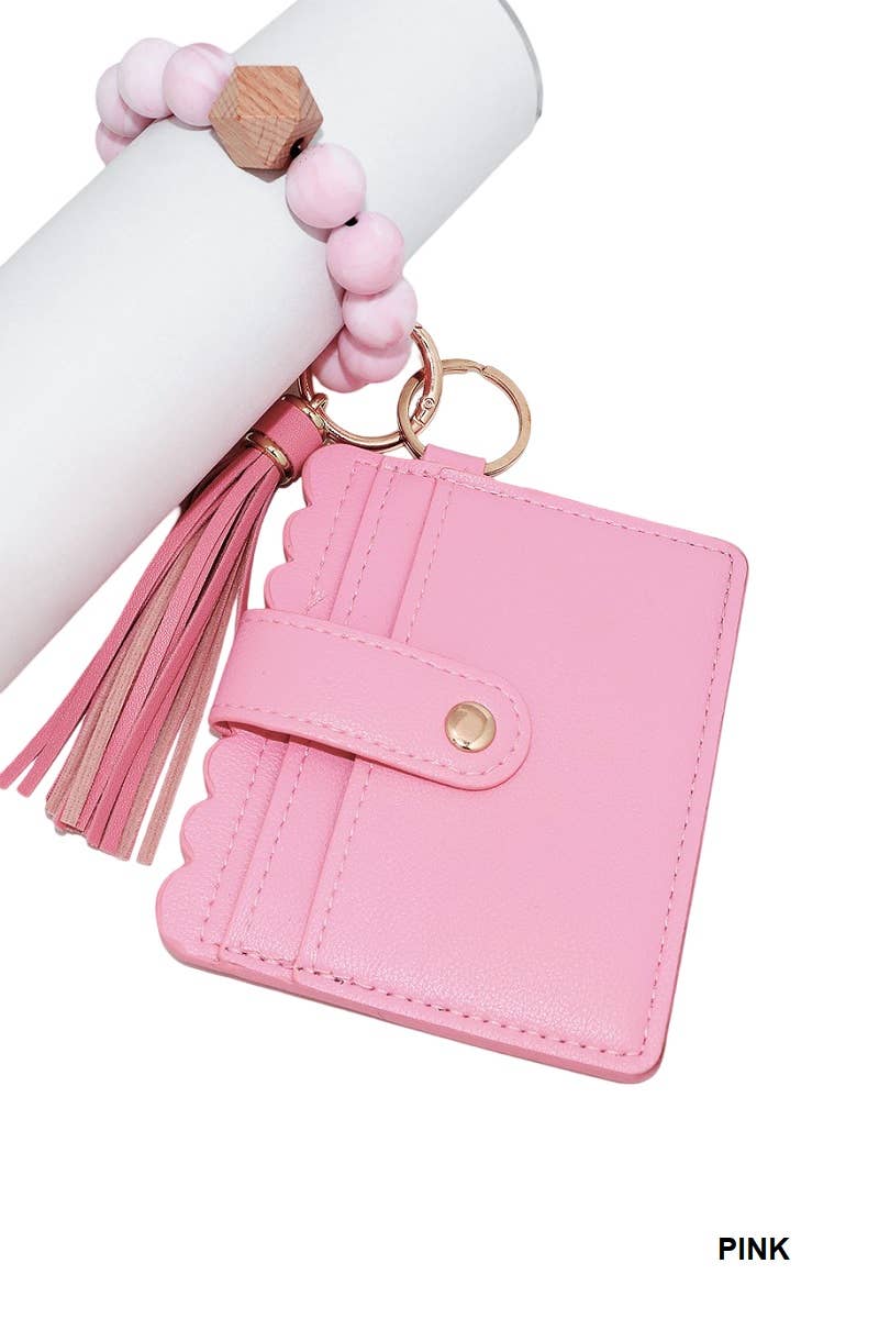 Beaded Bracelet Keychain Card Holder Wallet
