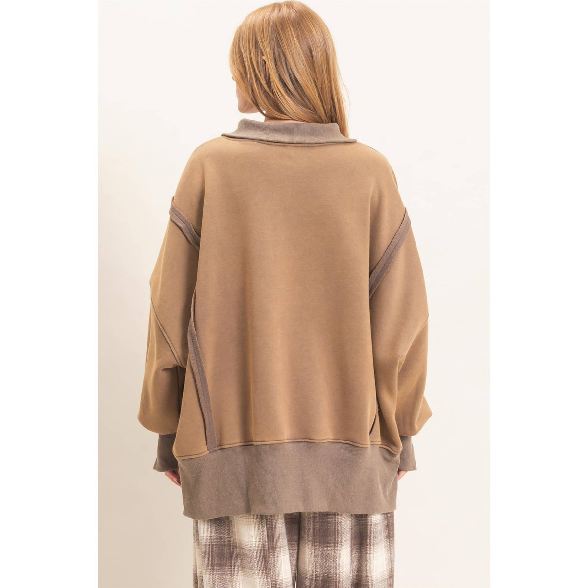 Mineral Wash Snap Collar Pullover