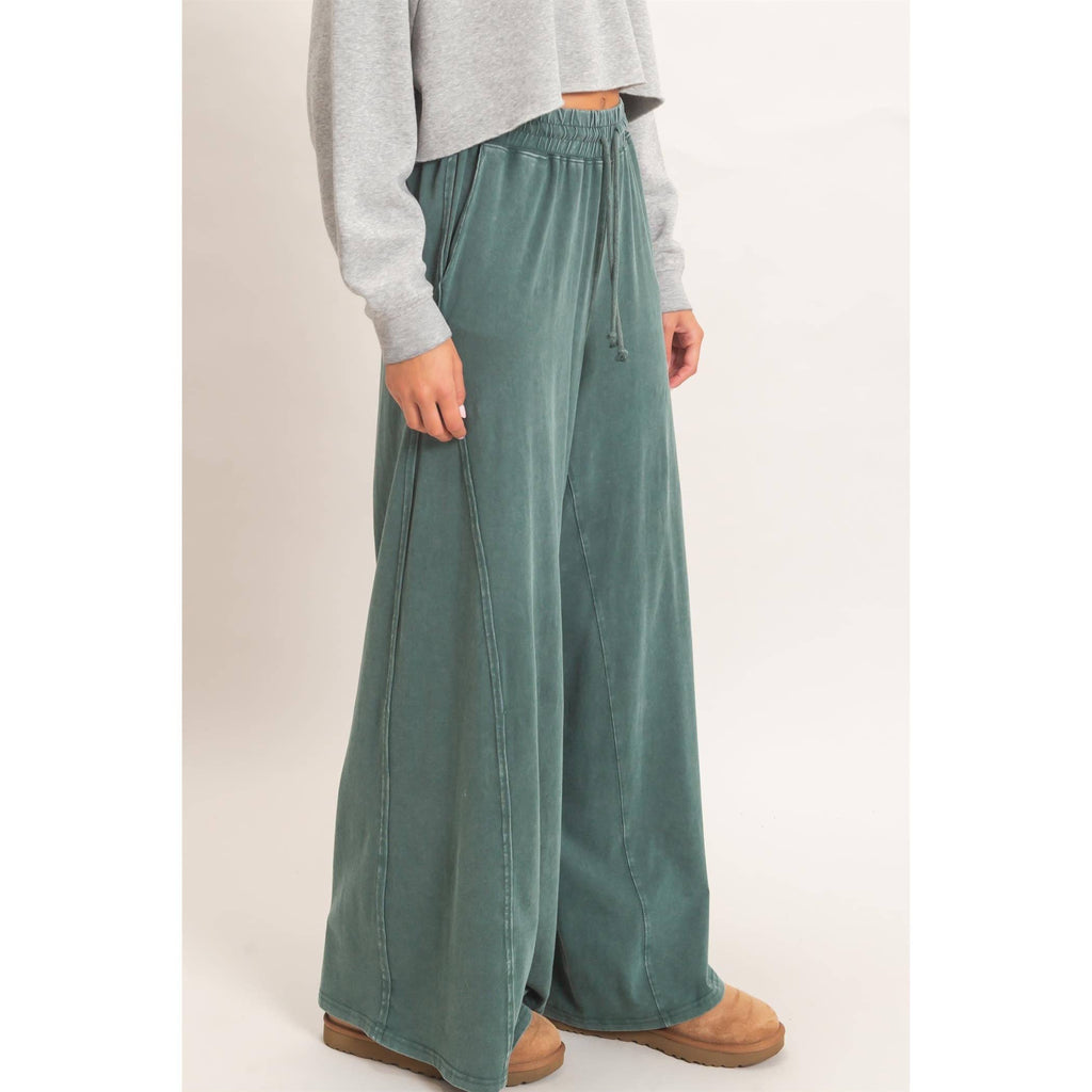 Wide Leg Mineral Wash Pants