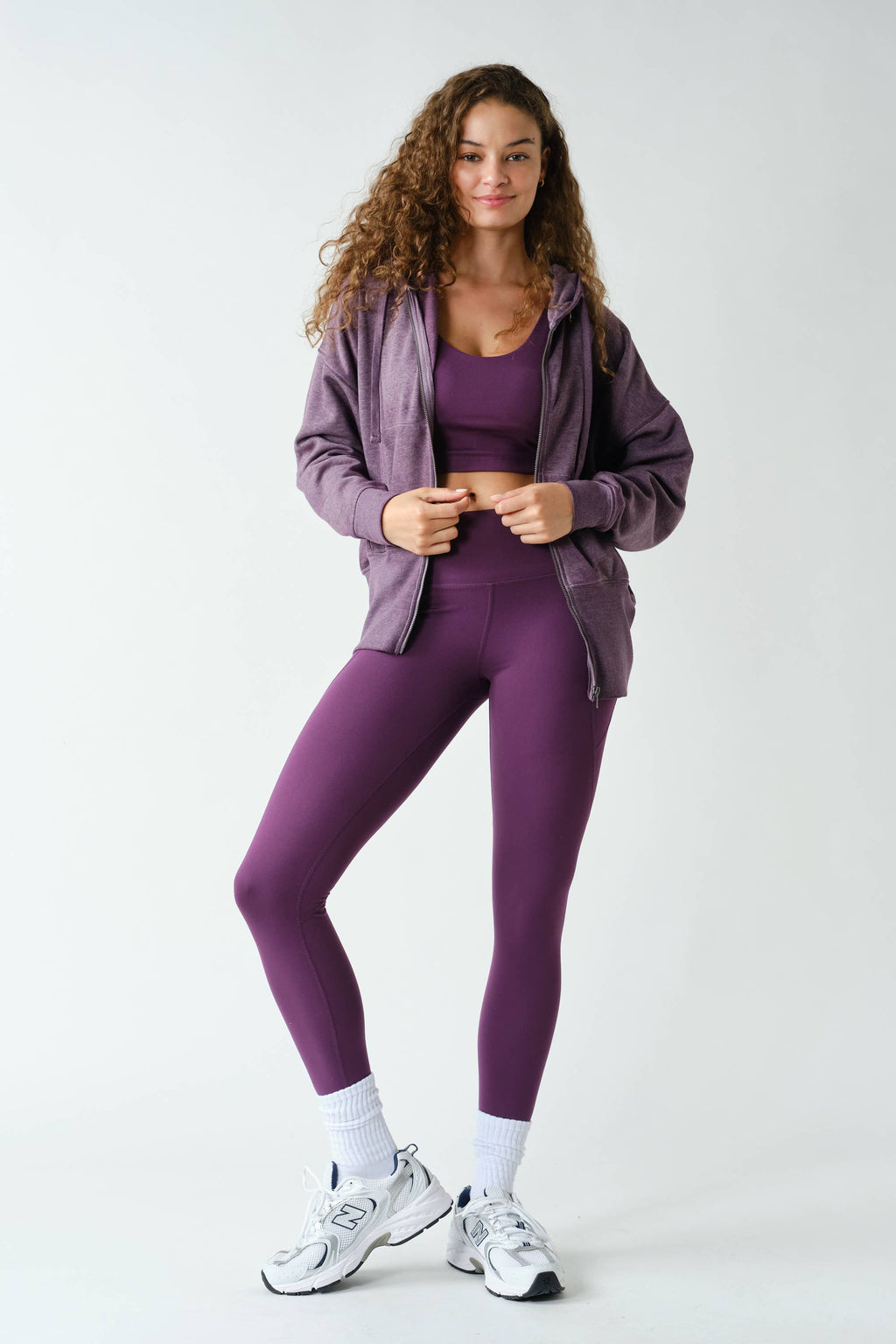 Fleece Hoodie Jacket with Tapered Sleeves