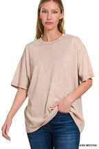 `Vintage Wash Oversize Cotton Tee
