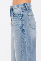 P1305X-LM SIDE SEAM DETAILING HIGH RISE COMFORT BARREL JEANS