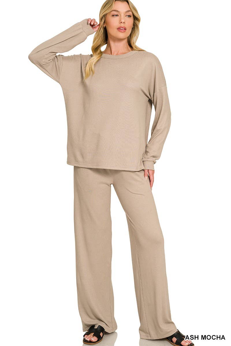 Soft Hacci Pullover And Pants Set
