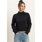 Roll Neck Sweater With Reversed Seam