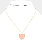 Druzy Heart Pendant Necklace
