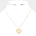 Druzy Heart Pendant Necklace