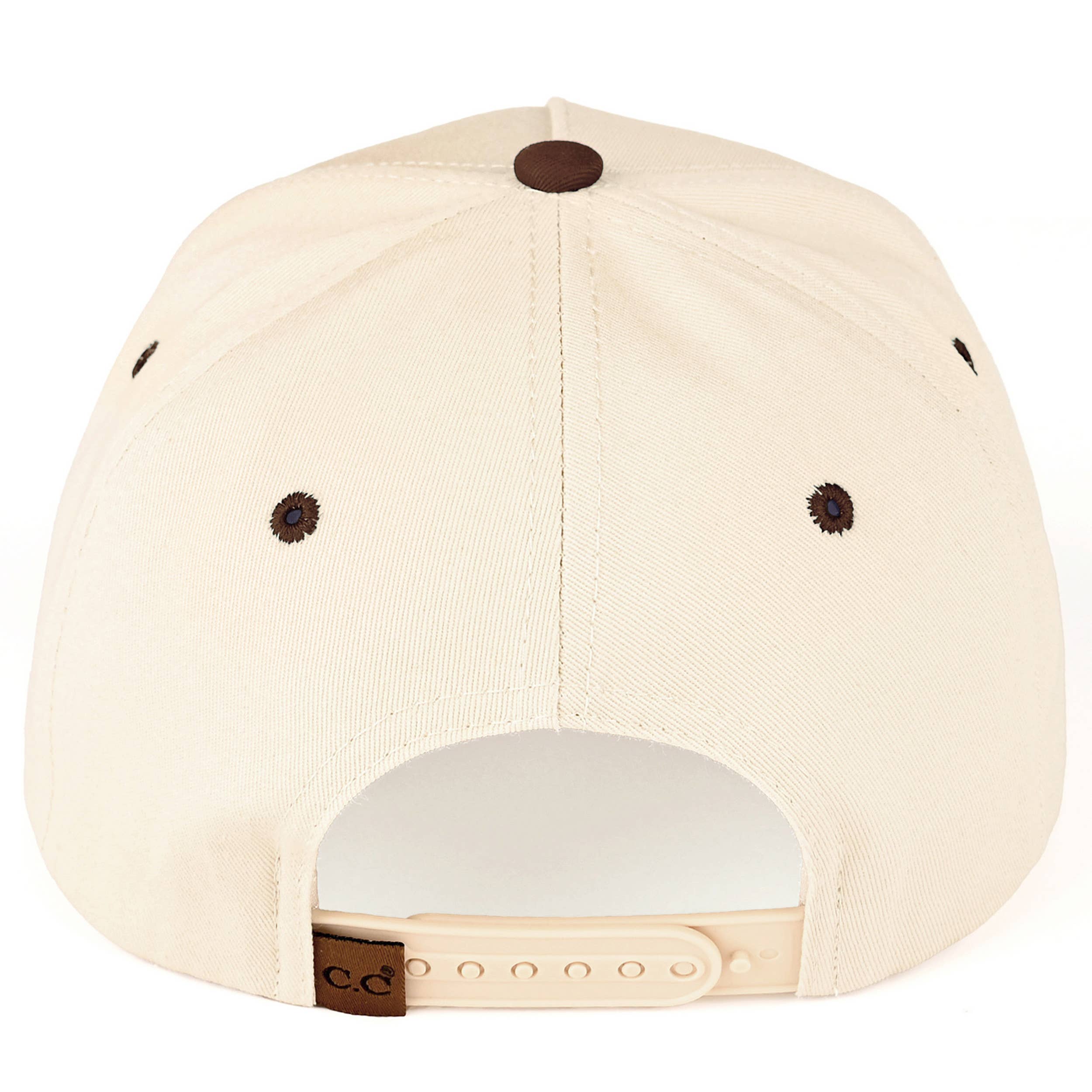 C.C WHISKEY WEATHER Embroidered Letter Two Tone Trucker Hat