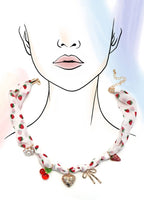 Strawberry Scarf Charm Necklace