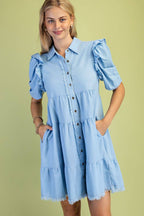 Linen Button Up Shirt Dress