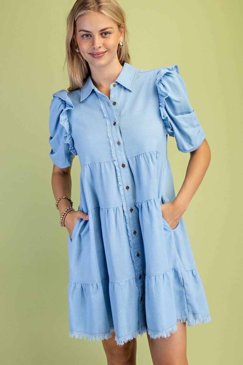 Linen Button Up Shirt Dress