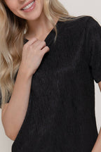 Short Sleeve Top & Wide Knit Pants Set
