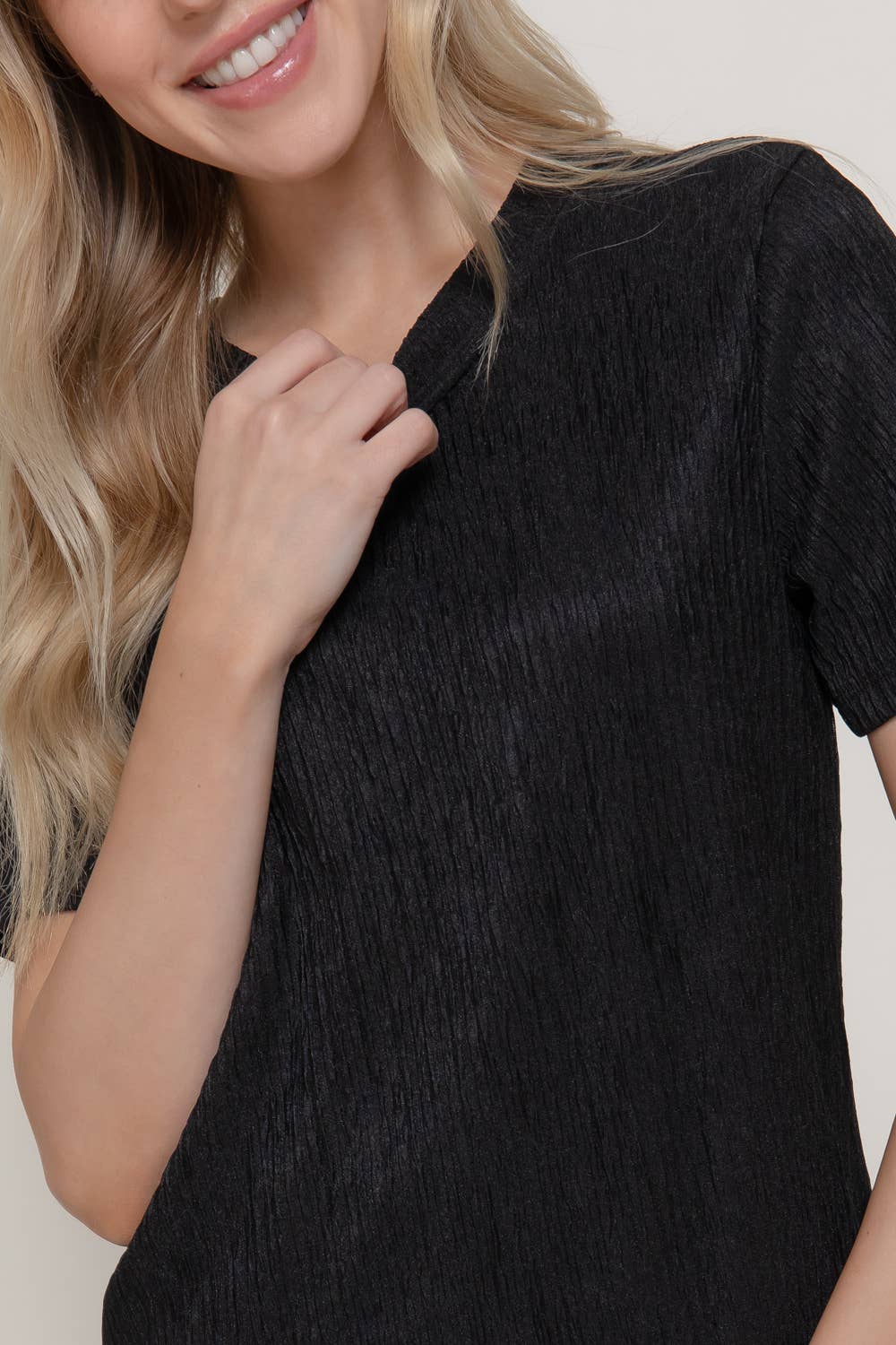 Short Sleeve Top & Wide Knit Pants Set