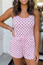 LAS Polka Dot Halter Tank Drawstring Shorts Set (S-XL)