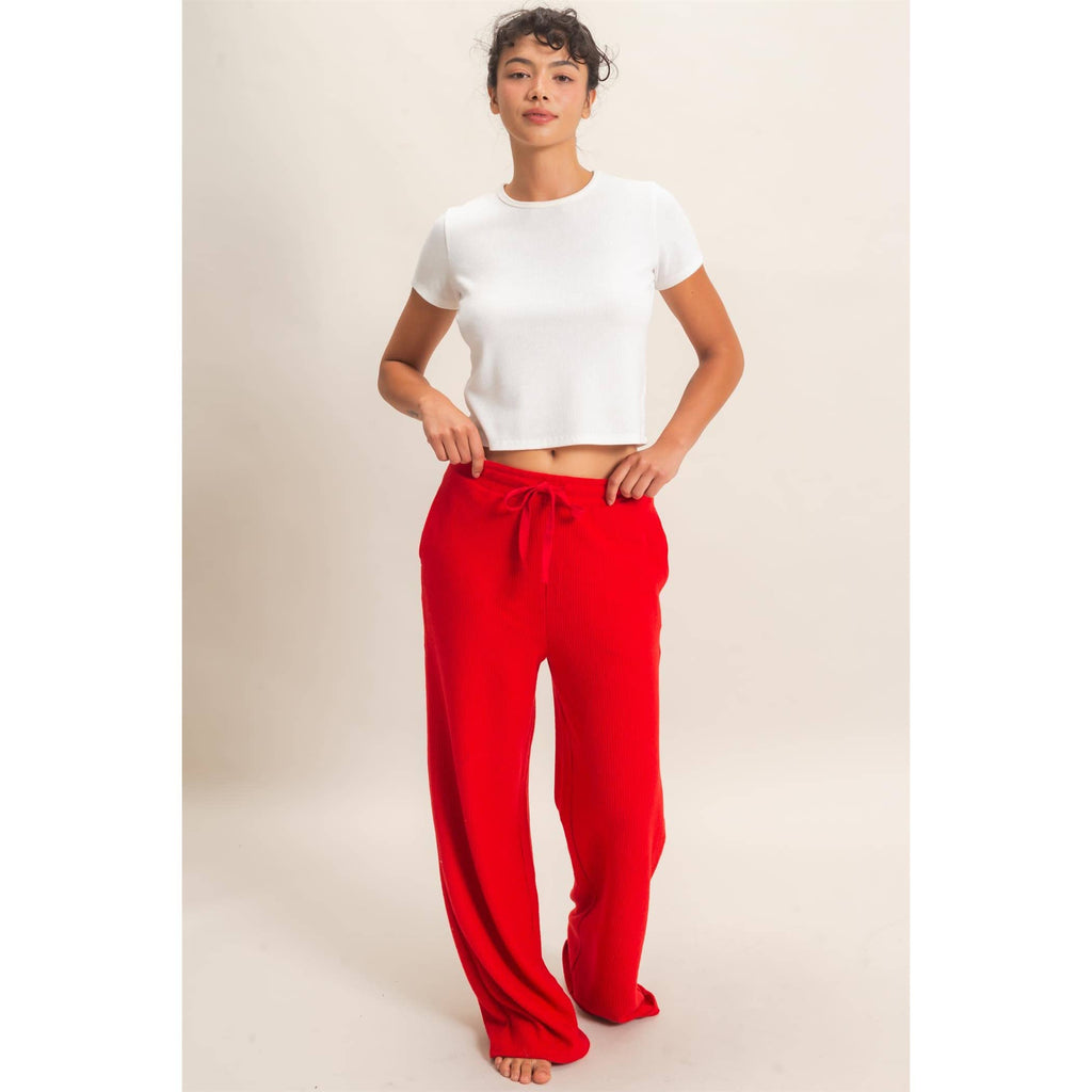 Brushed Waffle Drawstring Pants