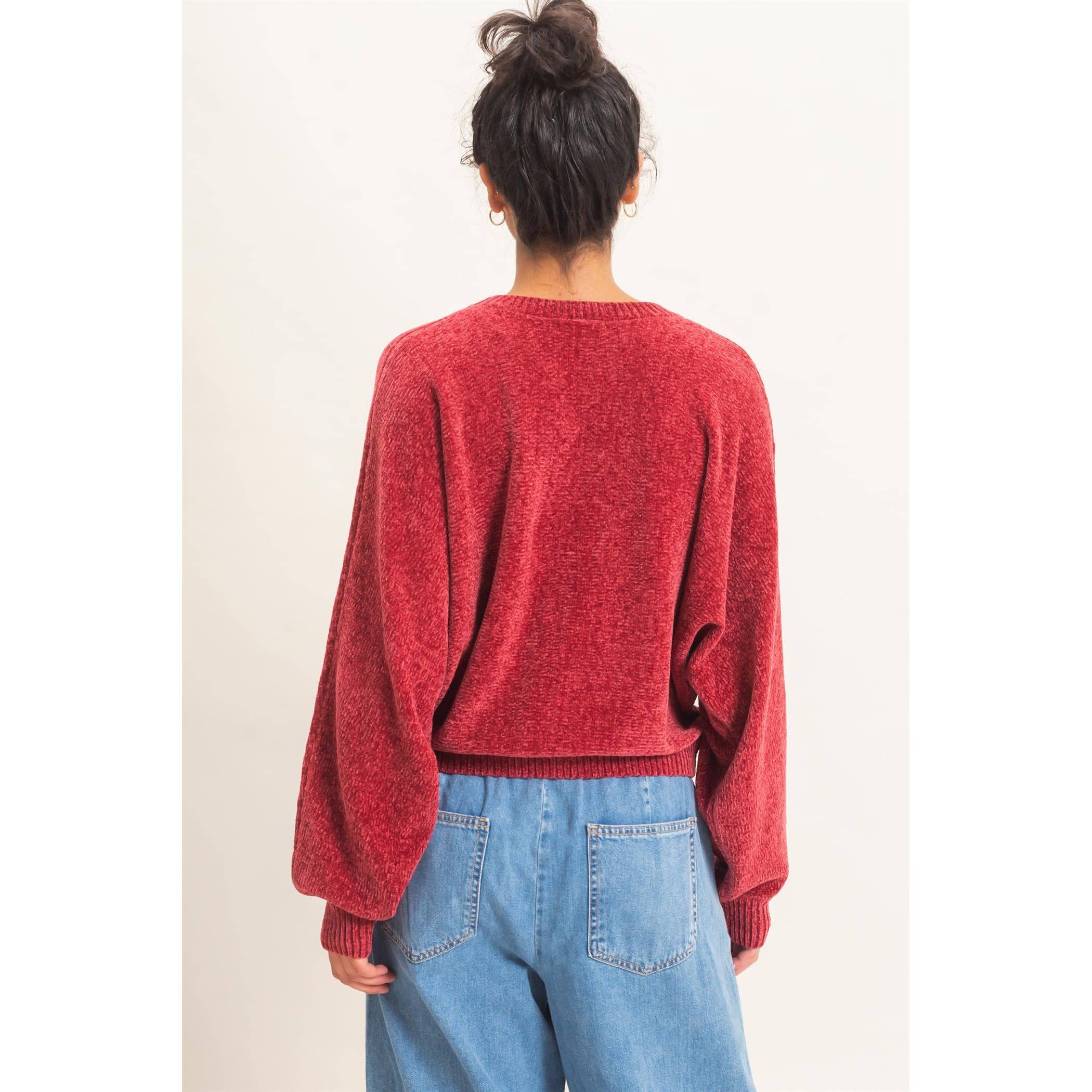Chenille Crew Neck Sweater
