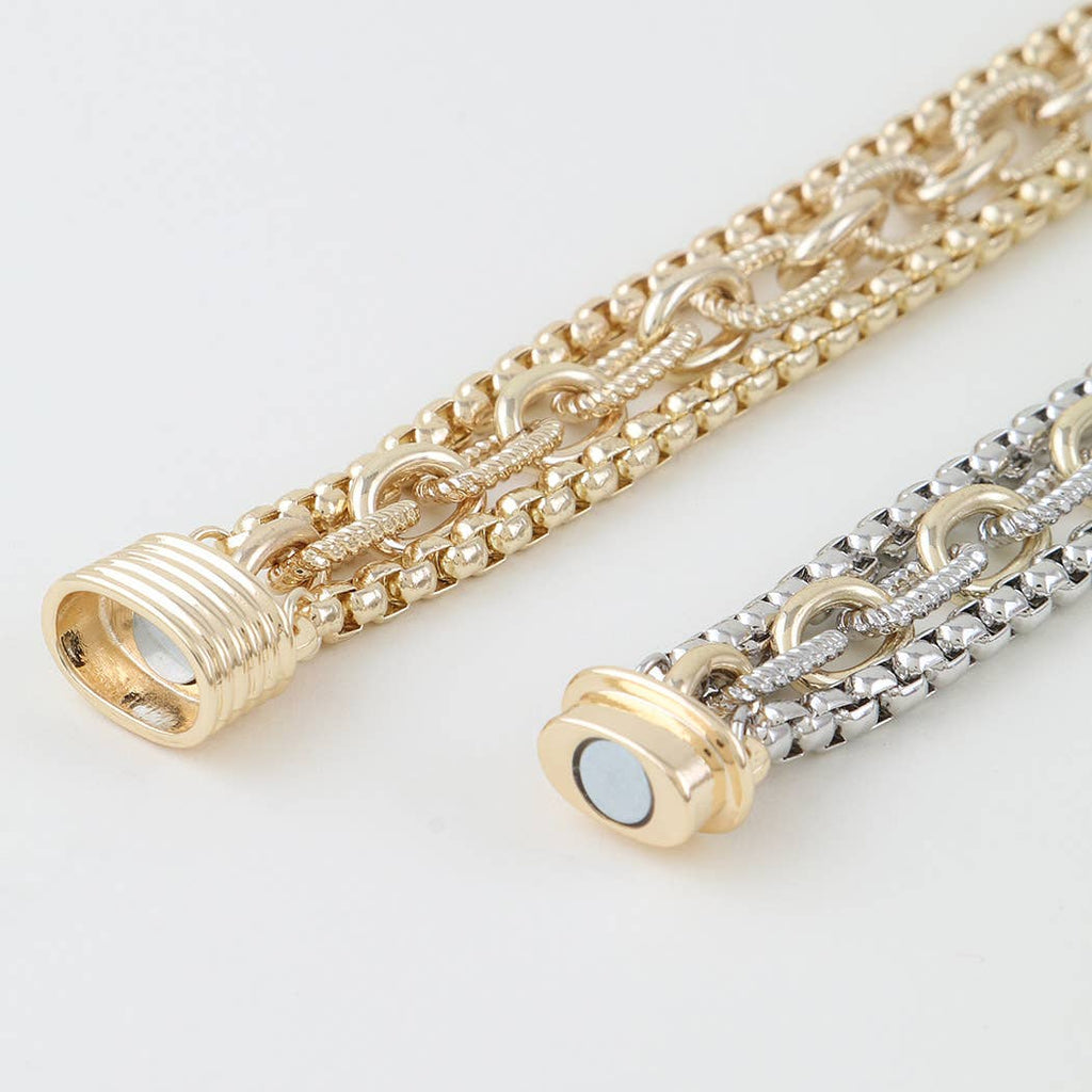 Triple Box Link Chain Bracelet