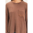 Mineral Wash Waffle Long Sleeve Top