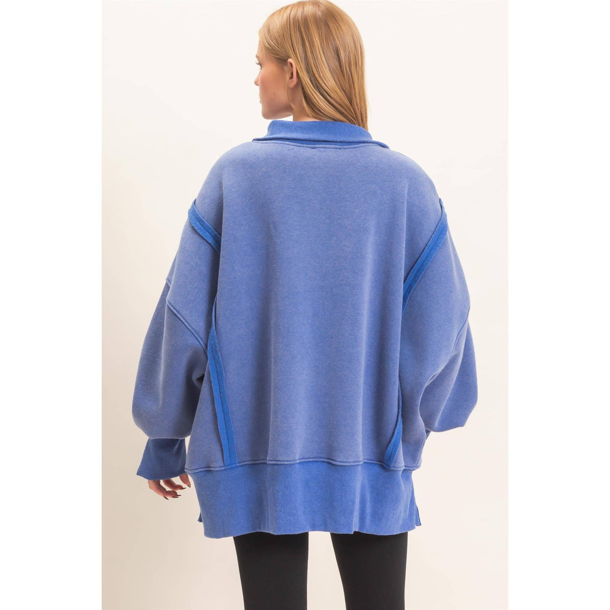 Mineral Wash Snap Collar Pullover