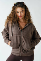 Fleece Hoodie Jacket with Tapered Sleeves