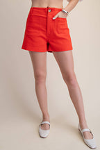 Stretch Shorts High Waist Front Pocket
