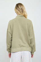MOCK NECK HENLEY LONG SLEEVE KNIT TOP
