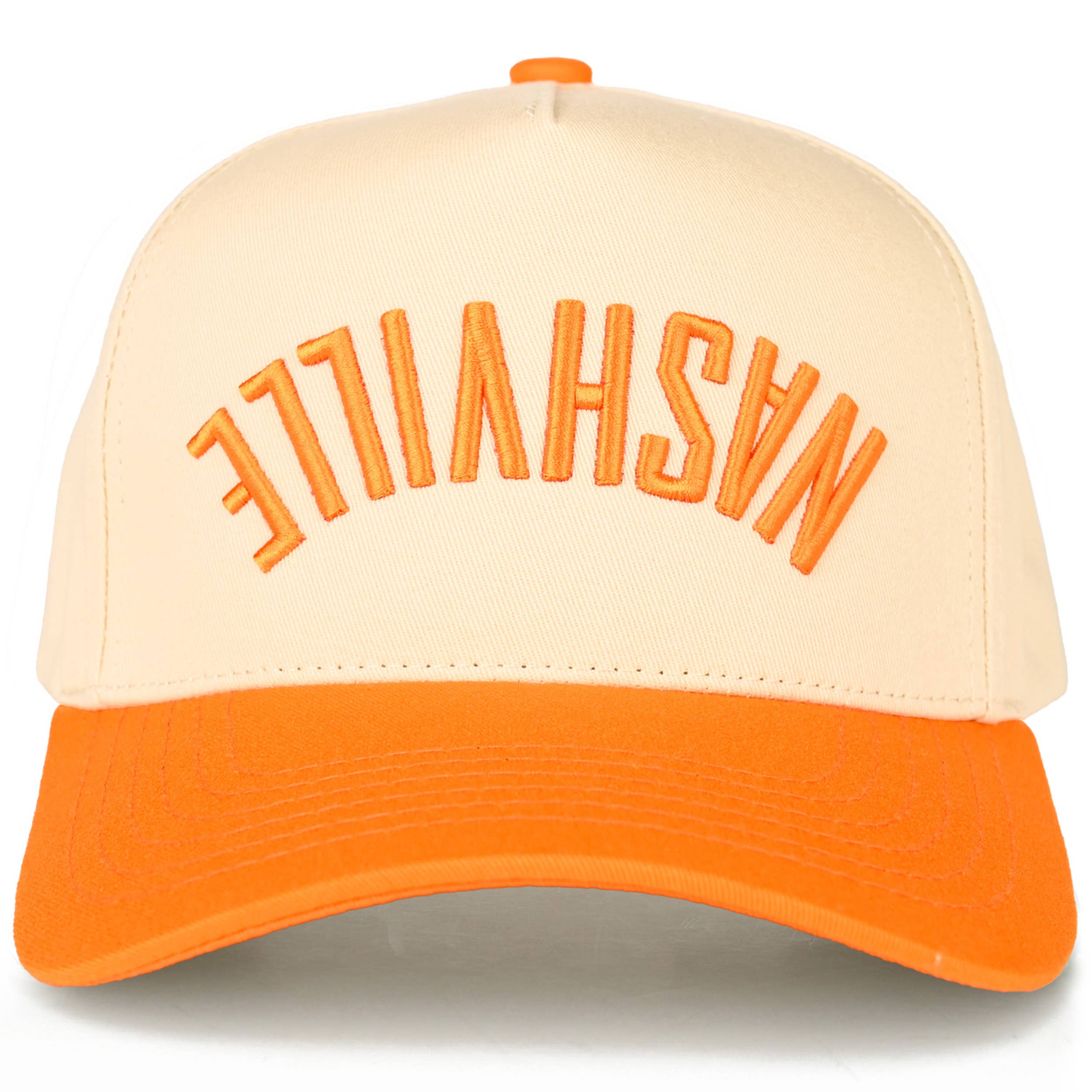 C.C NASHVILLE Embroidered Letter Two Tone Trucker Hat