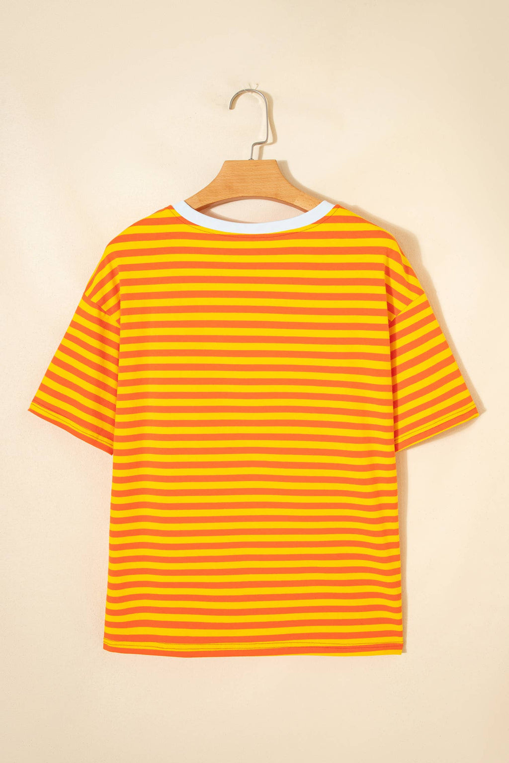 LAS Stripe Looks Contrast Drop Shoulder Loose Tee (S-4X)