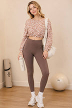 Leopard Print Crop Top & Ruched Shorts Set