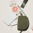 Fabric Dual Pouch Wristlet Wallet | Keychain Holder
