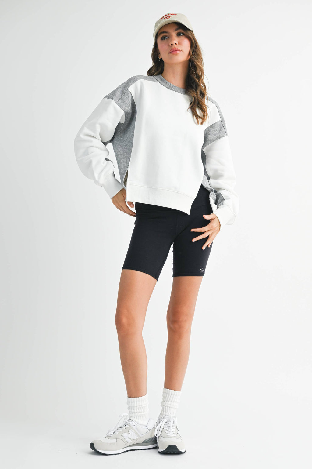 9106FK Colorblock Terry Pullover Sweatshirt