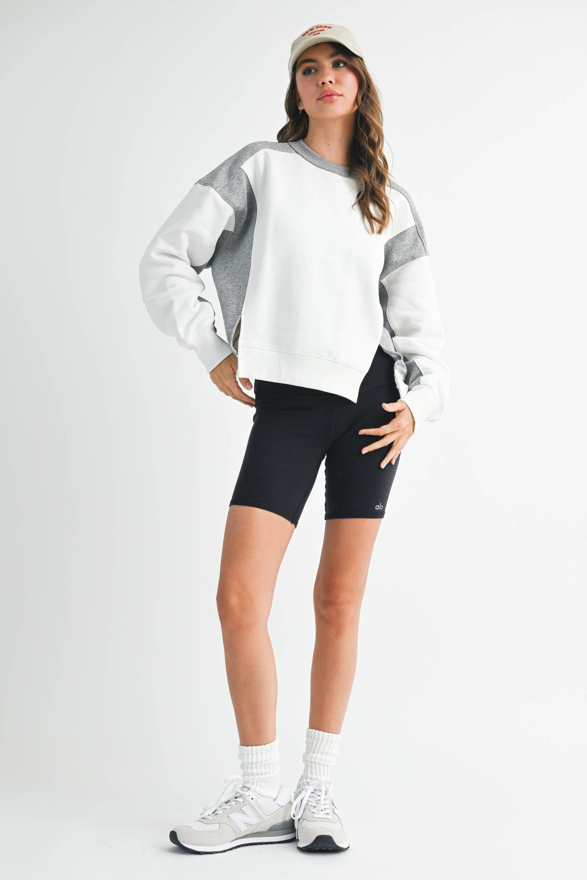 9106FK Colorblock Terry Pullover Sweatshirt