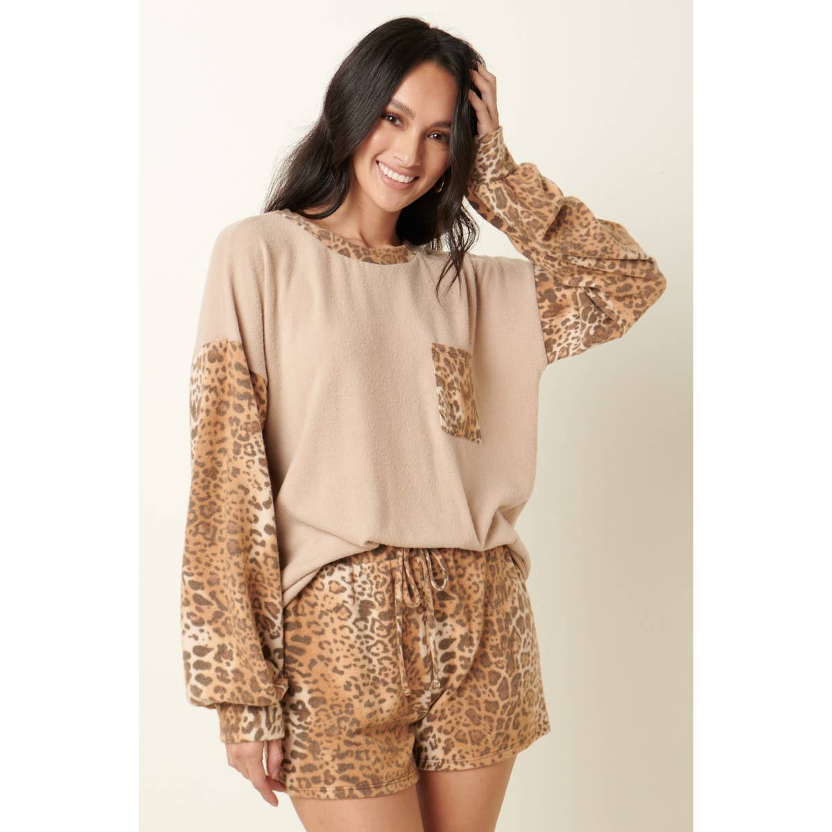 MIX MEDIA LEOPARD PRINT LOUNGE SETS