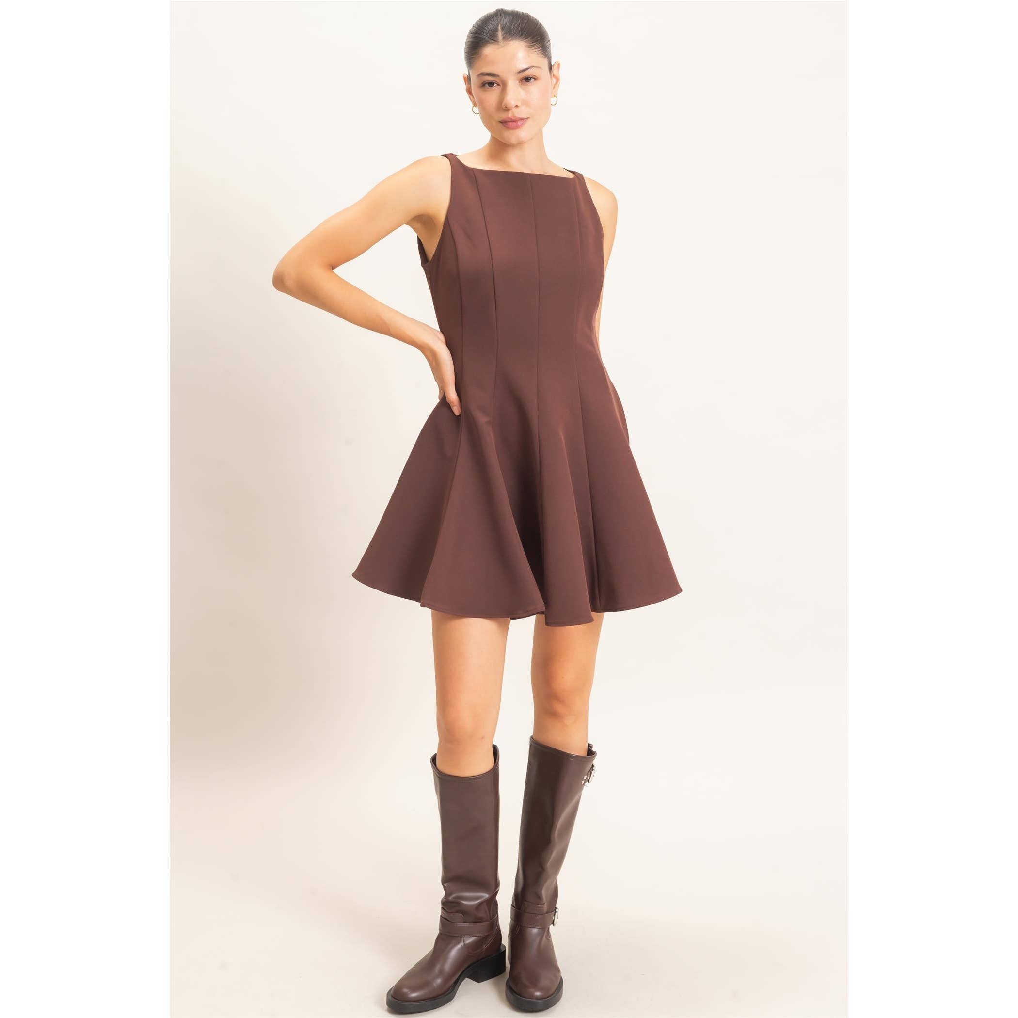 Sleeveless Fit And Flare Dress