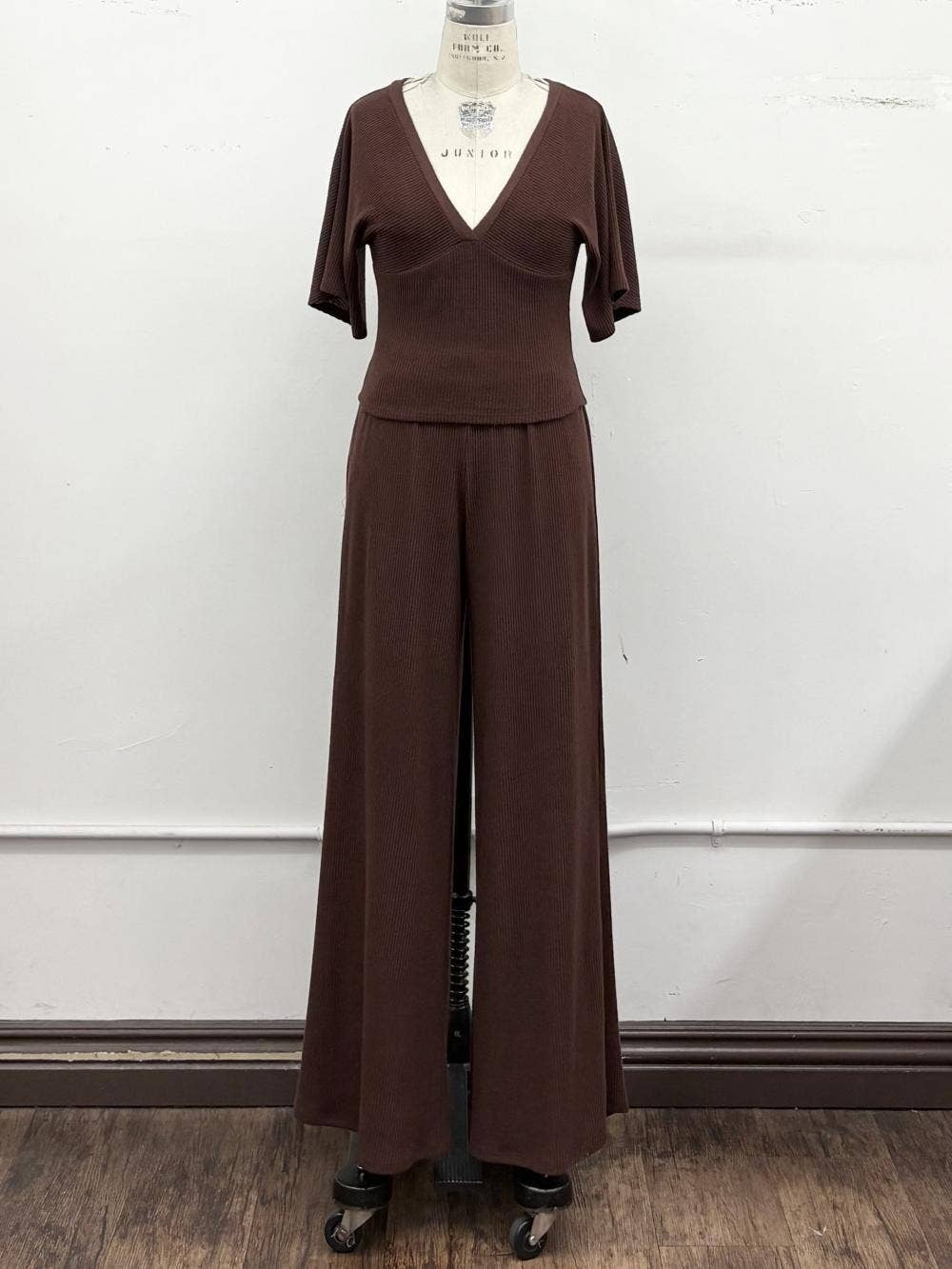 Hacci Rib Matching Pant Set