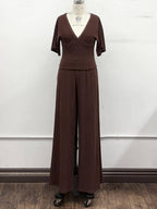 Hacci Rib Matching Pant Set