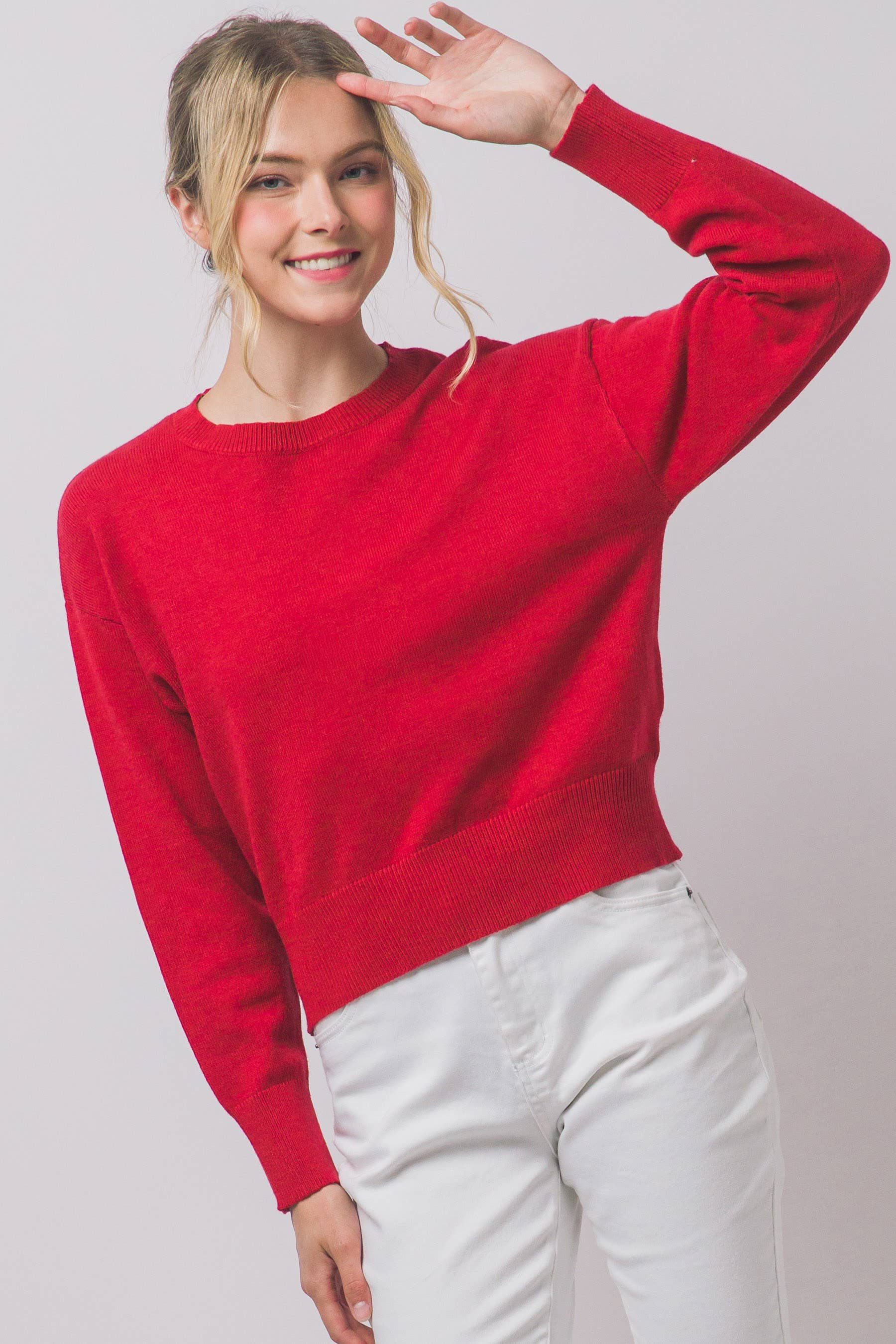 Crew neck Basic Sweater Top