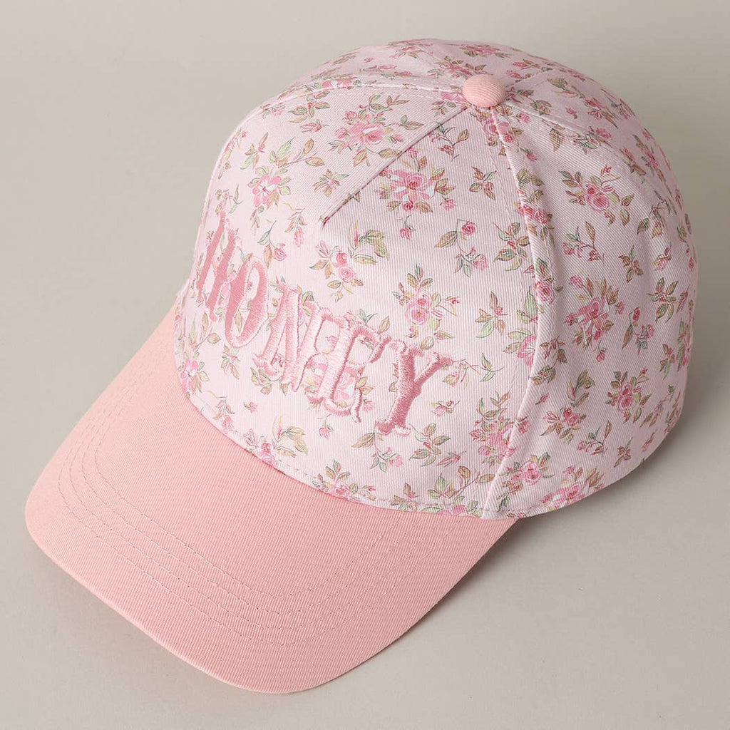 HONEY Embroidered Flower PatternTrucker Hat