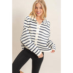 Striped Button Front Cardigan