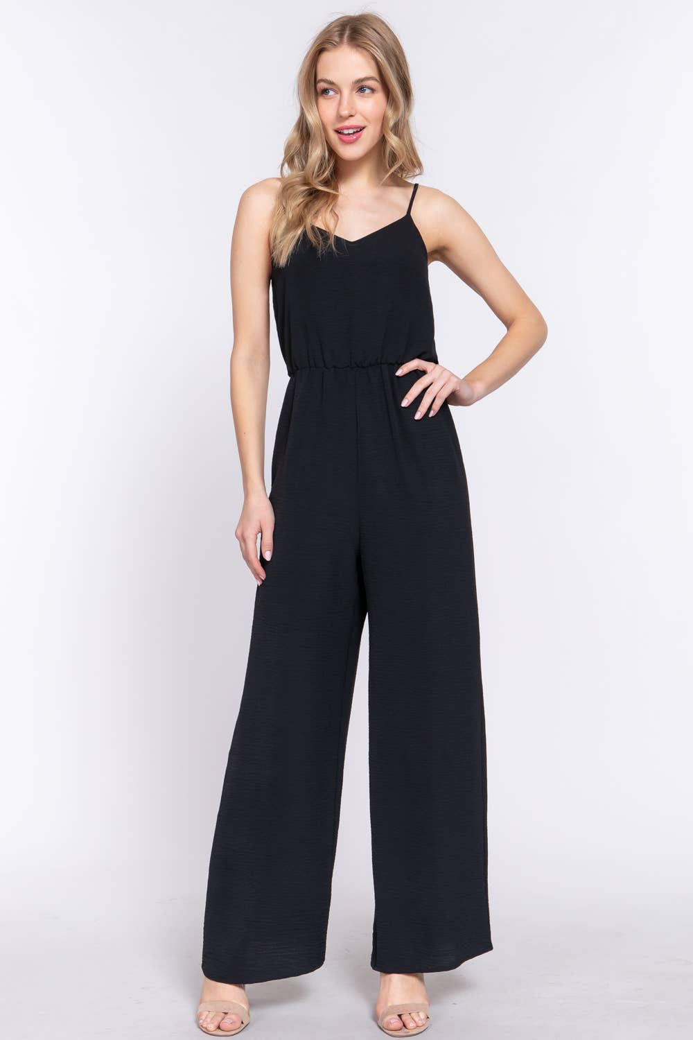 0415 Washed Woven Cami Jumpsuit SI-24579