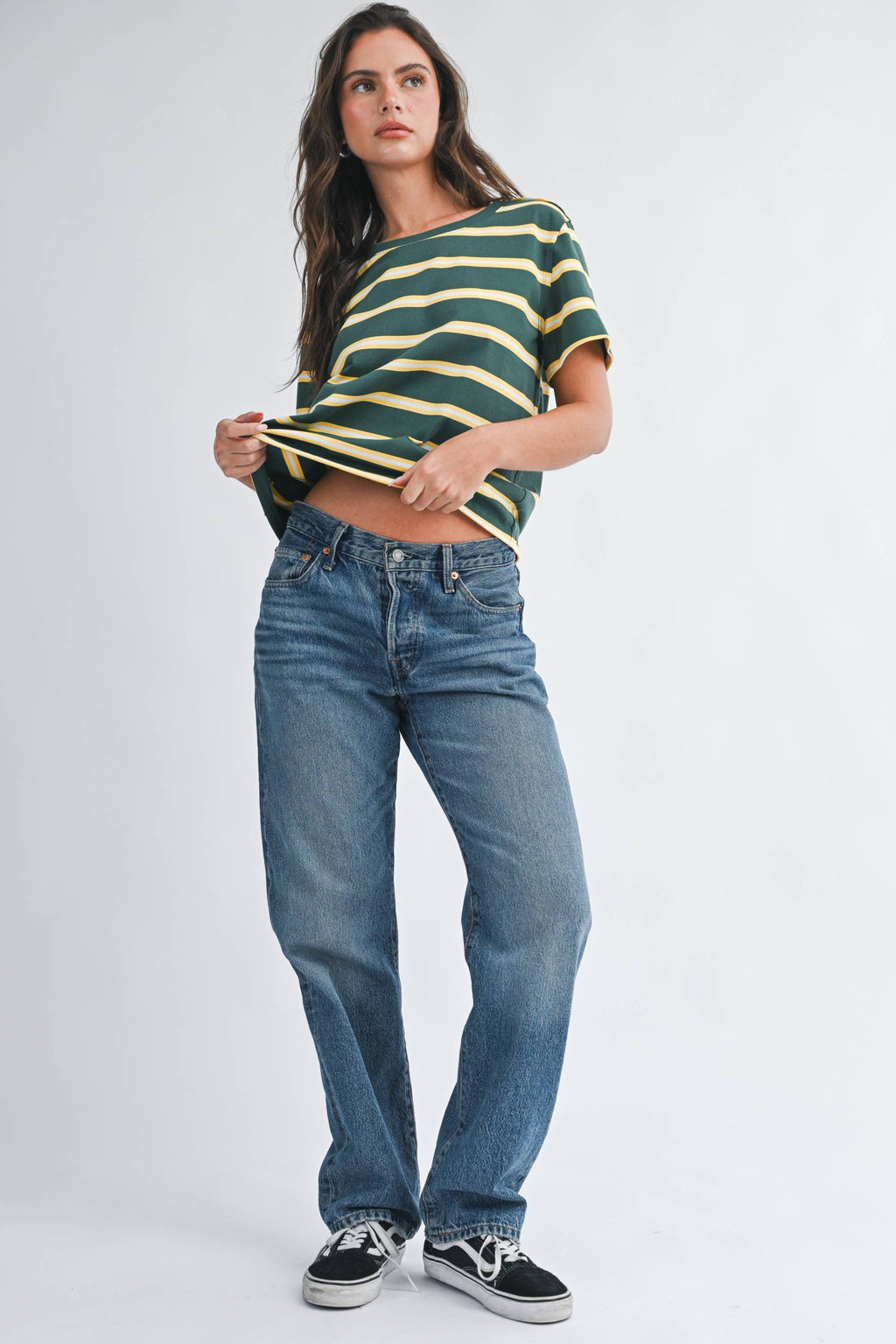 8510HN Striped Boxy Short Sleeve Tee