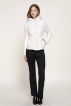 Hight Neck Adjustable Hoodie Quilted Puffer Jacket