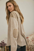 BOXY TEXTURED LONG SLEEVE WASHED KNIT TOP