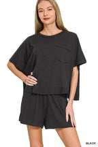 Exposed Seam Boxy Top N Shorts Set