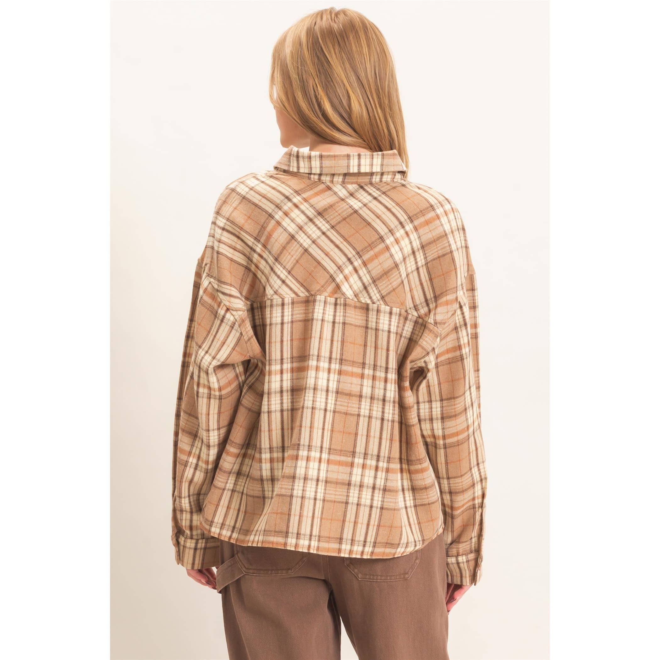 Plaid Button-Up Shirt
