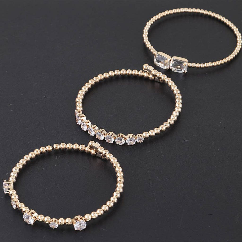 Multi Cubic Zirconia Beaded Bracelet