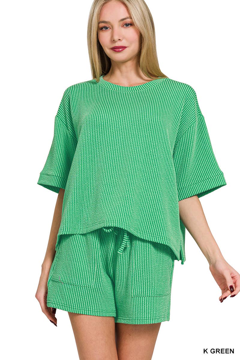 Rib Tee & Shorts 2pc Set