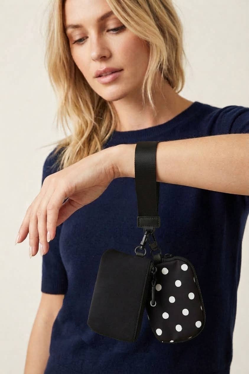 Polka Dot Duo Wristlet Keychain Wallet