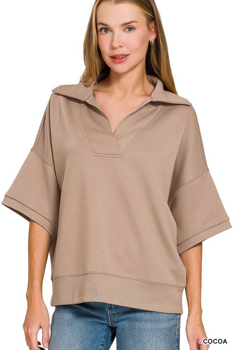 Scuba Collared Short Sleeve Pullover